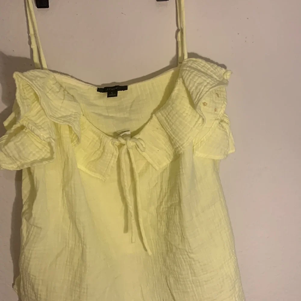 J. Crew Ruffle Soft Gauze Camisole Top L Tie Fairy Core summer preppy coastal